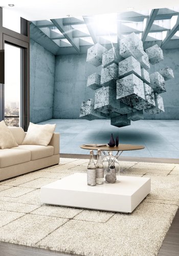 ARTGEIST Fototapet af flyvende geometri - Trapped in Space (flere strrelser)