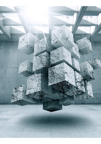 ARTGEIST Fototapet af flyvende geometri - Trapped in Space (flere strrelser)