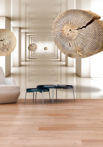 ARTGEIST Fototapet af flyvende tr - Flying Discs of Wood (flere strrelser)