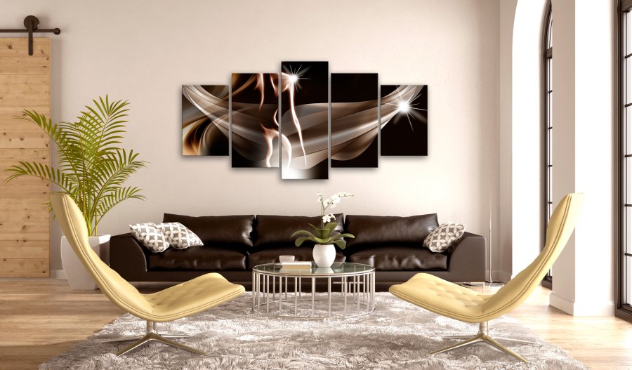 ARTGEIST Wave of Sensuality - Abstrakt billede med blger af lys trykt p lrred - Flere strrelser
