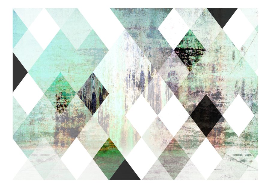 ARTGEIST Fototapet - Rhombic Chessboard (Green), anderledes skak (flere strrelser)