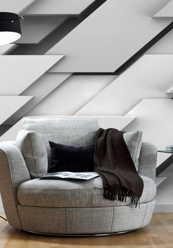 ARTGEIST Fototapet af geometriske figurer i gr - The Edge of Gray (flere strrelser)