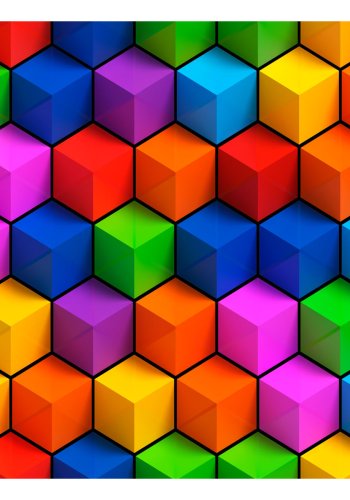 ARTGEIST fototapet - Colorful Geometric Boxes, farverig 3D effekt (flere strrelser)
