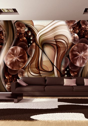 ARTGEIST fototapet - Cabinet of Curiosities, brunt og cremefarvet moderne mnster (flere strrelser)