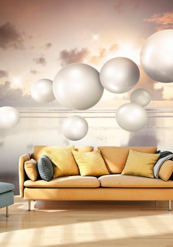 ARTGEIST fototapet - Morning Jewels, flyvender geometri i 3D-effekt (flere strrelser)