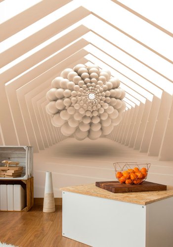 ARTGEIST fototapet - Abstract Corridor, moderne abstrakt i hvide nuancer (flere strrelser)