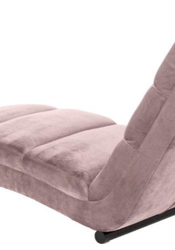 ACT NORDIC Slinky chaiselong - stvet rosa stof og sort stl (60x170)