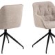 ACT NORDIC Brooke spisebordsstol, m. armln, drejefunktion, syninger - beige stof og sort stl