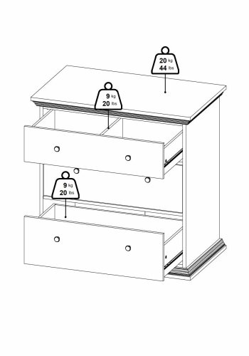TVILUM North Chest med 3 skuffer, Matt Black, 86,3 x 51,6 x 88,2 cm