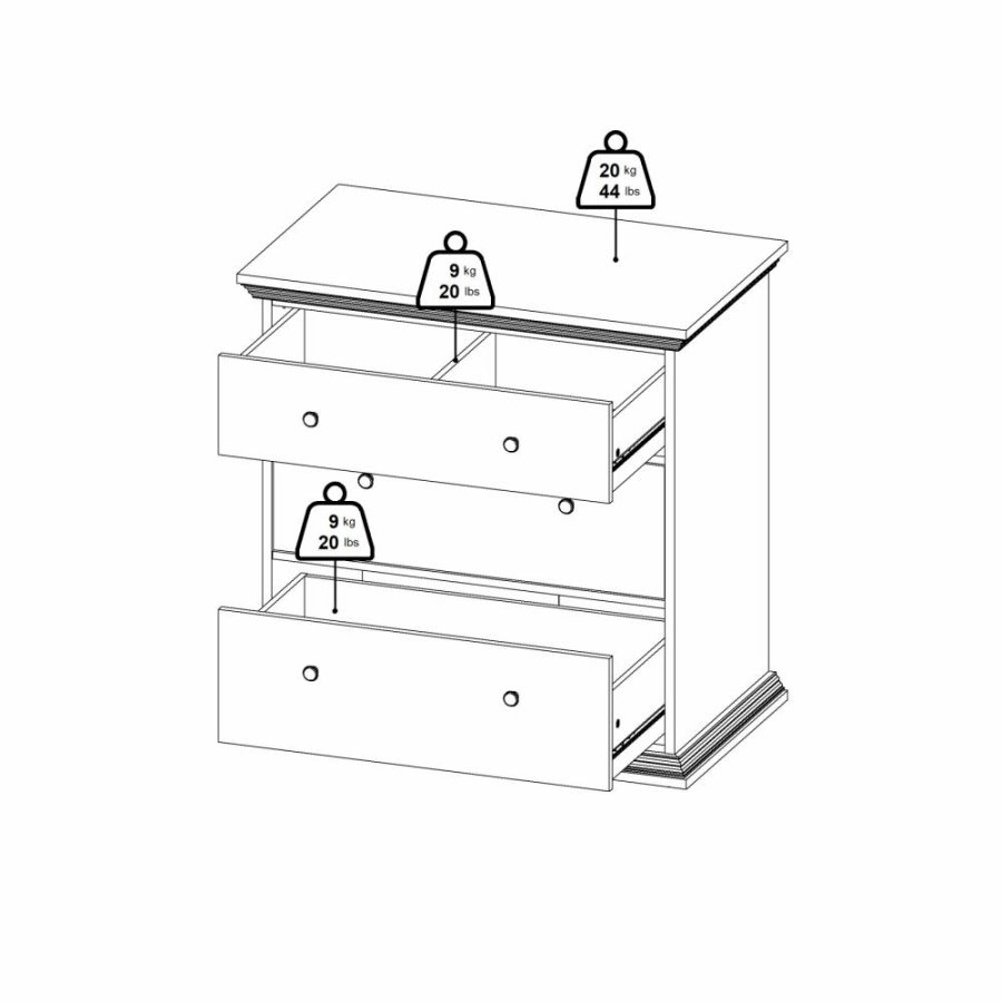 TVILUM North Chest med 3 skuffer, Matt Black, 86,3 x 51,6 x 88,2 cm