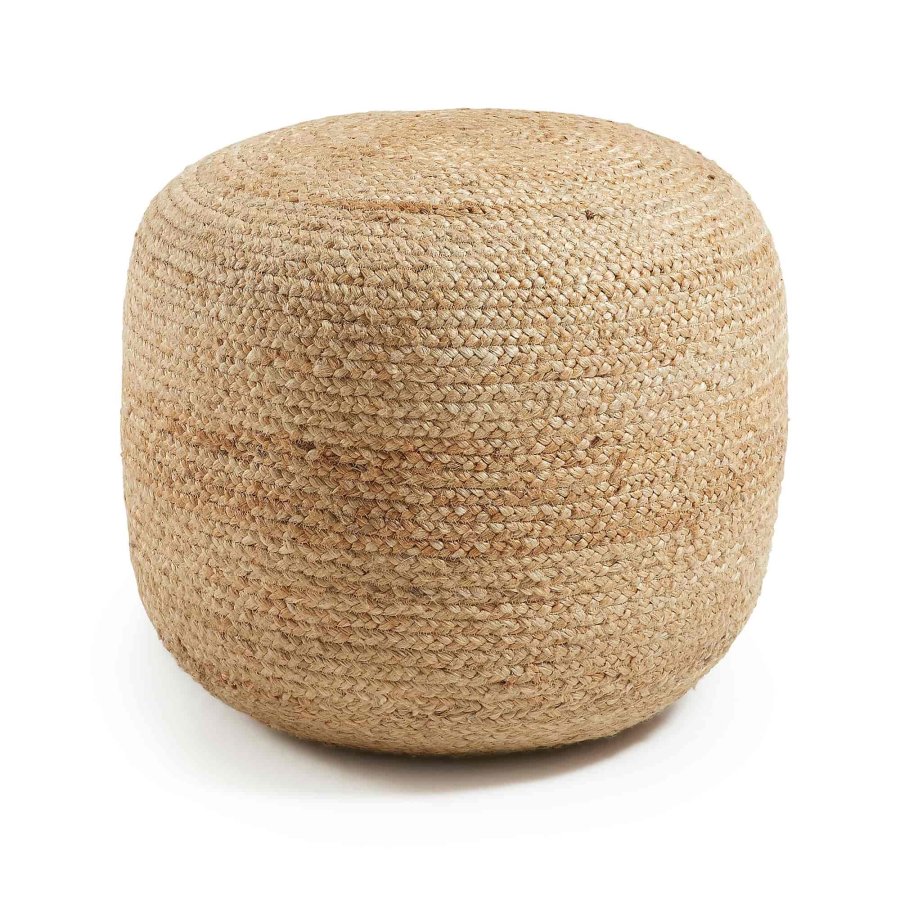 KAVE HOME Dip puf - natur jute, rund (50) 