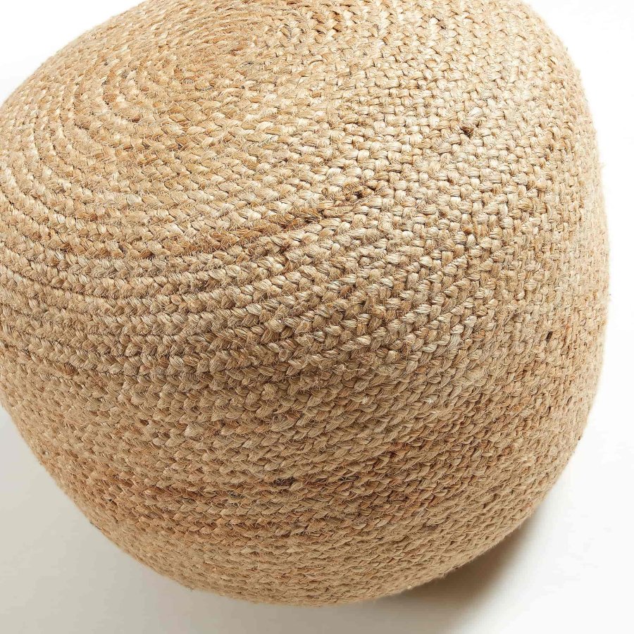 KAVE HOME Dip puf - natur jute, rund (50) 