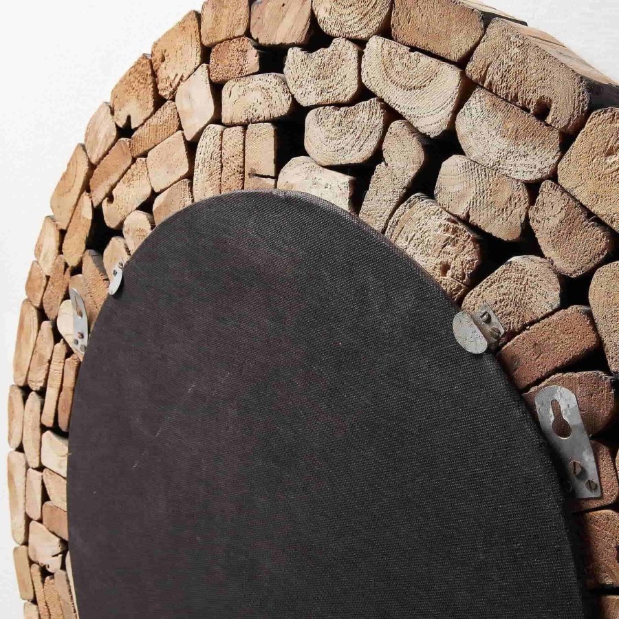 KAVE HOME Ellipse vgspejl - natur genbrugstr og spejlglas, rund (80) 