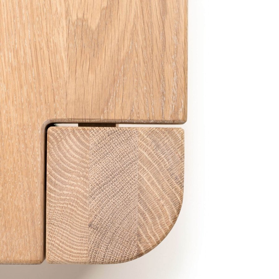 NocNoi Aakjr langbord - natur vildeg, m. afrundede ben, m. udtrk (300x95)