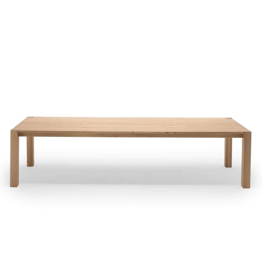 NocNoi Aakjr langbord - Massivt vildeg, m. firkantet ben, m. udtrk, (300x95)