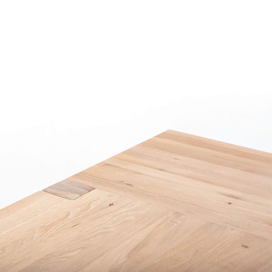 NocNoi Aakjr langbord - Massivt vildeg, m. firkantet ben, m. udtrk, (300x95)