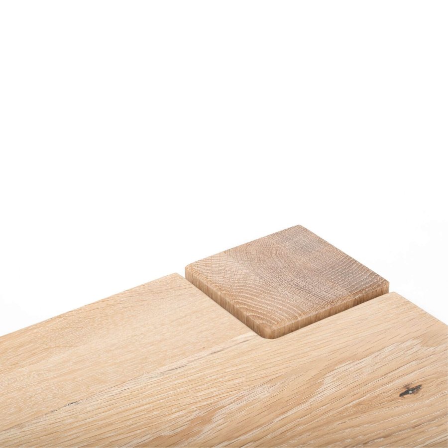 NocNoi Aakjr langbord - Massivt vildeg, m. firkantet ben, m. udtrk, (300x95)