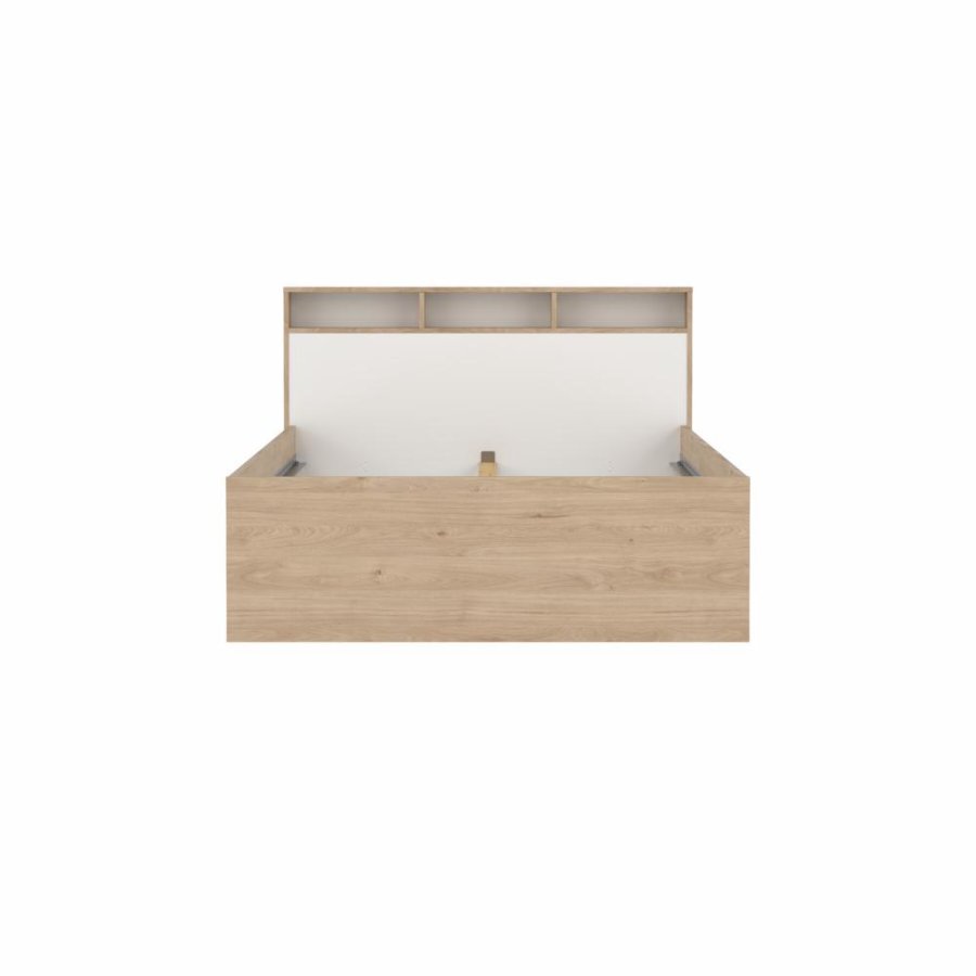 TVILUM Ikast Seng med 2 skuffer 140x200, Jackson Hickory / Hvid, 149,8 x 216 x 96,8 cm