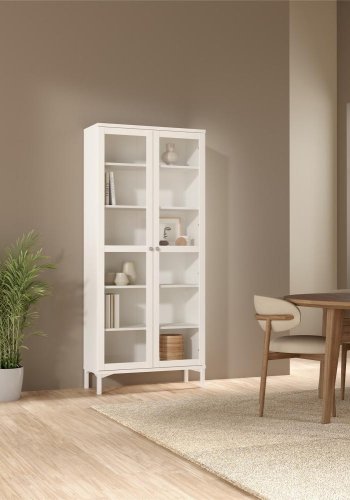 TVILUM Roma porcelnsskab med 2 lger, hvid, 88,7 x 36,25 x 202,8 cm