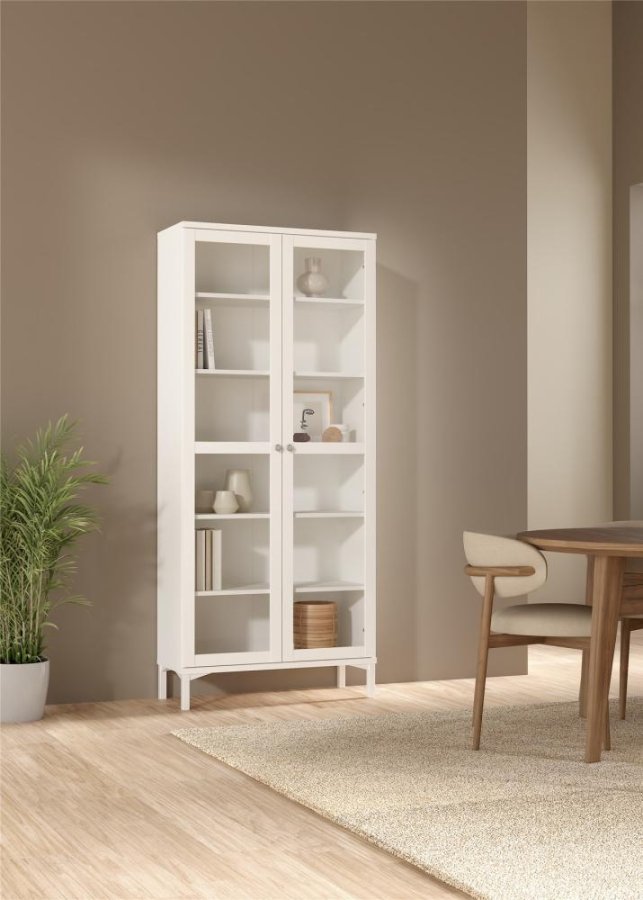 TVILUM Roma porcelnsskab med 2 lger, hvid, 88,7 x 36,25 x 202,8 cm