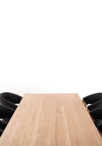 NocNoi Brokholm spisebordsstol - sort imiteret lder og ben i egetr, m. armln