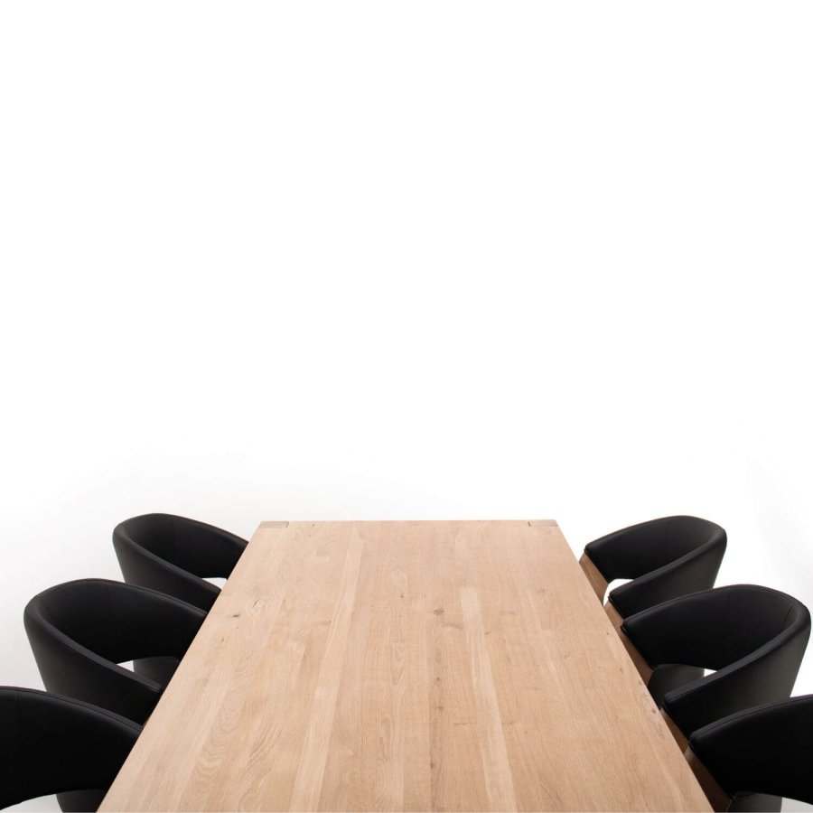 NocNoi Aakjr langbord - Massivt vildeg, m. firkantet ben, m. udtrk, (300x95)