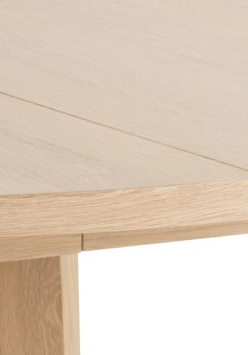 ACT NORDIC A-Line spisebord, m. udtrk, rund - hvidpigmenteret egefinér (120)