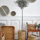 BLOOMINGVILLE Selma kurv, m. hank - natur bankuan grs og rattan (st af 2)