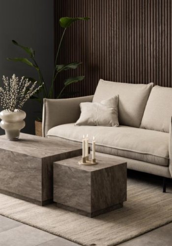 ACT NORDIC Dice sofabord, rektangulr/kvadratisk - gr papir med River marmormnster (st af 2)