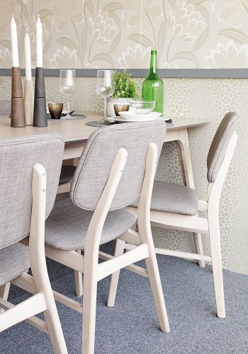 RGE Malte spisebordsstol - gr stof, uden armln