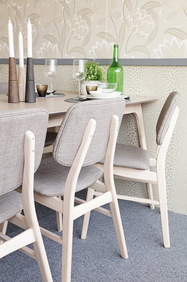 RGE Malte spisebordsstol - gr stof, uden armln