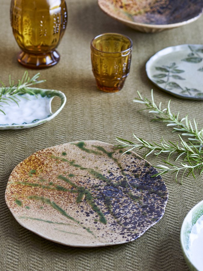 CREATIVE COLLECTION Larken Tallerken, Sort, Stentj