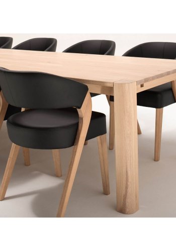 NocNoi Aakjr langbord - natur vildeg, m. afrundede ben, m. udtrk (300x95)