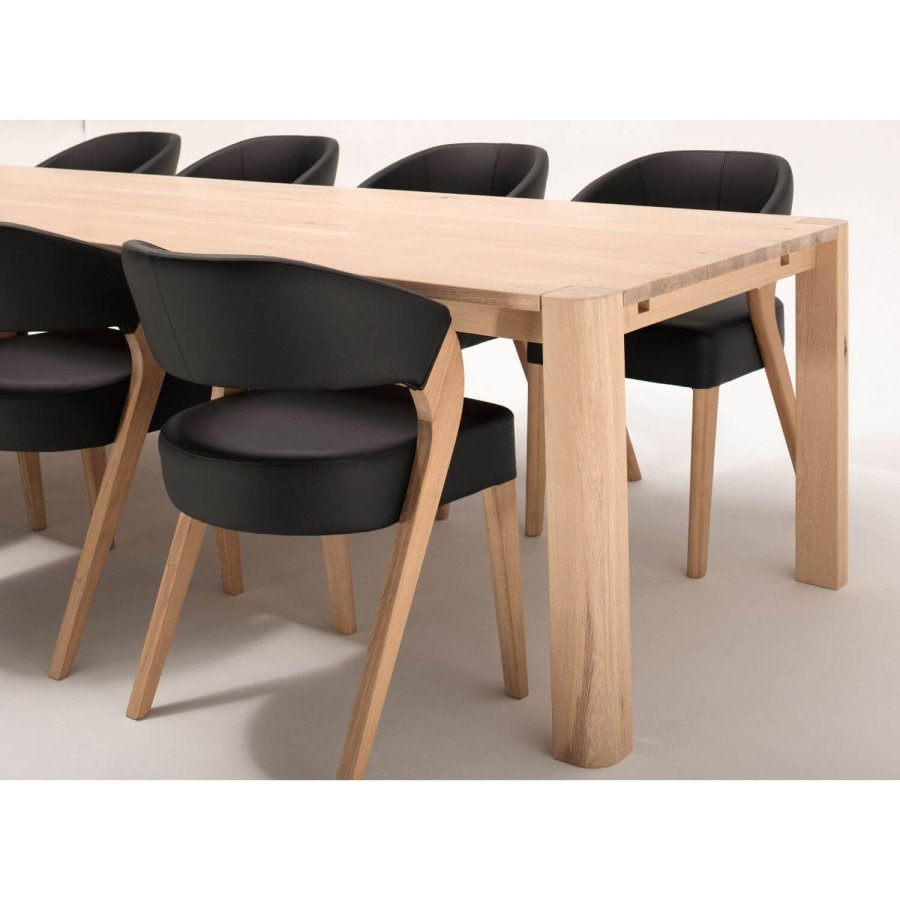 NocNoi Aakjr langbord - natur vildeg, m. afrundede ben, m. udtrk (300x95)