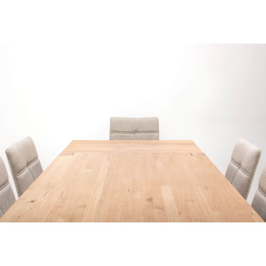 NocNoi Ven spisebordsstol med armln, stof og massivt egetr