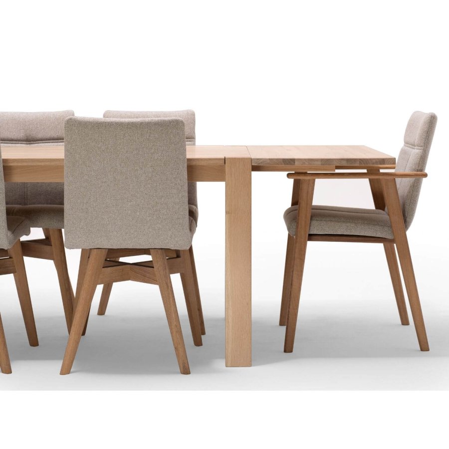 NocNoi Ven spisebordsstol med armln, stof og massivt egetr