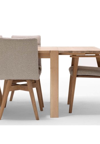 NocNoi Aakjr langbord - Massivt vildeg, m. firkantet ben, m. udtrk, (300x95)