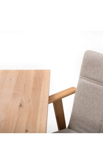 NocNoi Aakjr langbord - Massivt vildeg, m. firkantet ben, m. udtrk, (300x95)