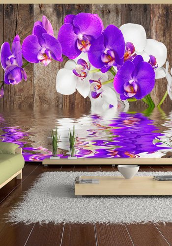 ARTGEIST fototapet - Connection smuk orkidé med idyllisk vand (flere strrelser)