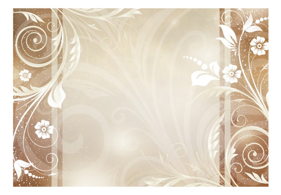 ARTGEIST - Fototapet med flotte blomster motiver p beige baggrund - Flere strrelser