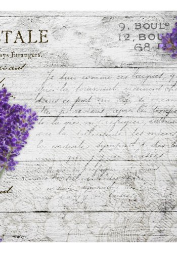 ARTGEIST - Fototapet med lavendel p baggrund af gammelt tr - Flere strrelser