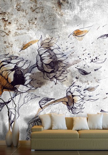 ARTGEIST fototapet - Recall sunflowers, solsikkeblomster i vinden (flere strrelser)