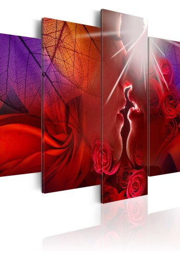 ARTGEIST Kiss from rose - Abstrakt billede med mange elementer trykt p lrred - Flere strrelser