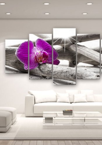 ARTGEIST Orchid on beach - Billede af magenta orkidé trykt p lrred - Flere strrelser