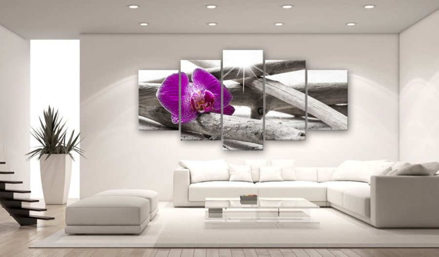 ARTGEIST Orchid on beach - Billede af magenta orkidé trykt p lrred - Flere strrelser