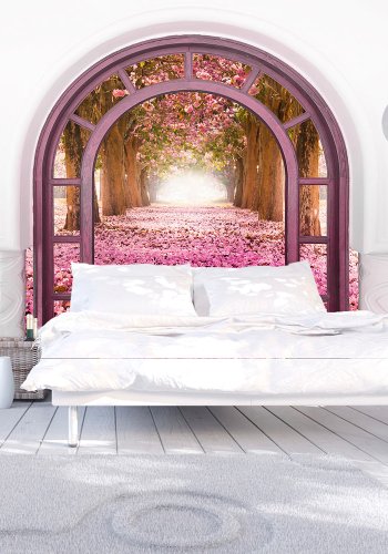 ARTGEIST fototapet - Door To The Magic Land, vindue med smukke blomster (flere strrelser)