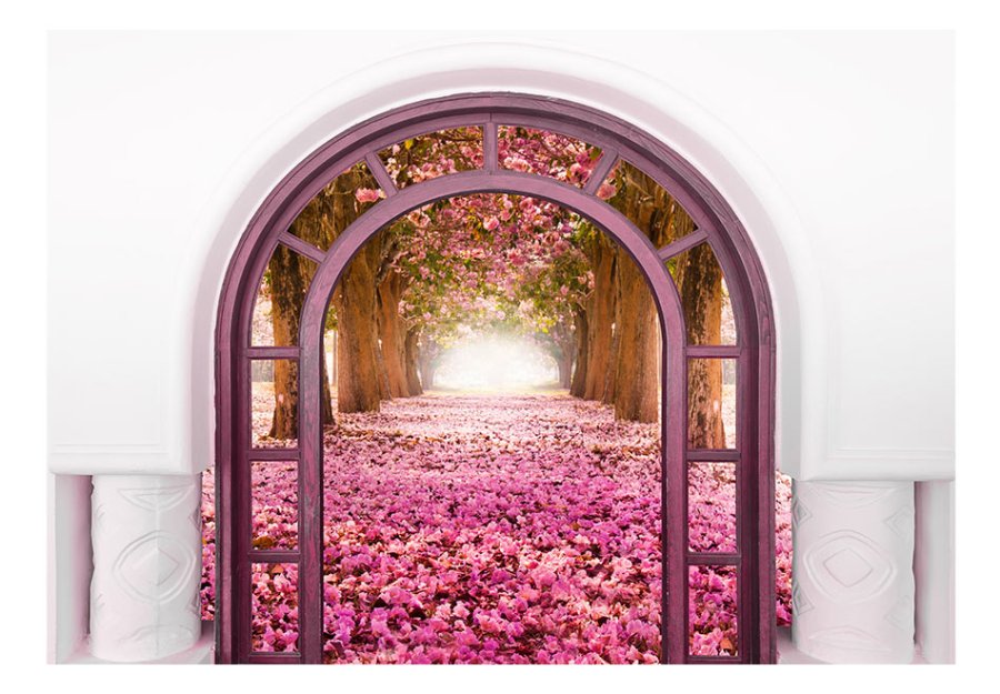 ARTGEIST fototapet - Door To The Magic Land, vindue med smukke blomster (flere strrelser)