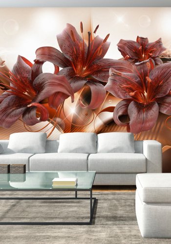 ARTGEIST fototapet - Fiery Temperament, smukke rde elastiske blomster (flere strrelser)