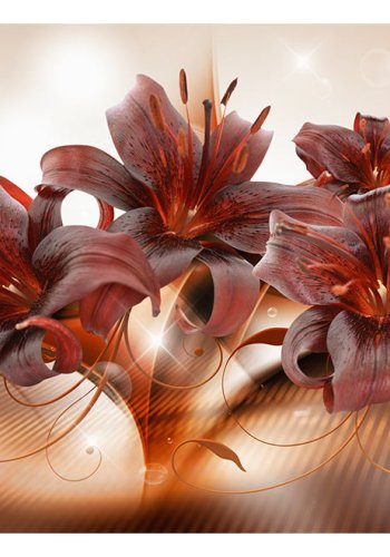 ARTGEIST fototapet - Fiery Temperament, smukke rde elastiske blomster (flere strrelser)