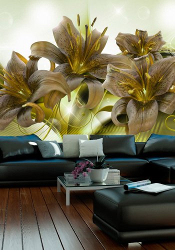 ARTGEIST fototapet - Ecstatic Green, smukke elastiske blomster (flere strrelser)